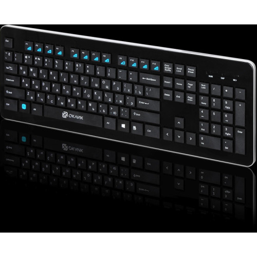 Клавиатура Oklick 870S черный USB беспроводная slim Multimedia