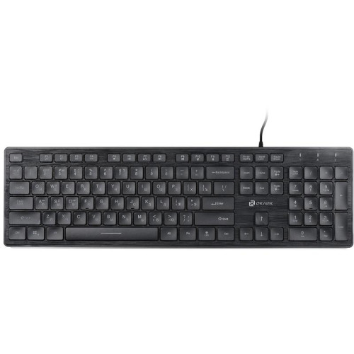 Клавиатура Oklick 550ML черный USB slim Multimedia LED (1061617)