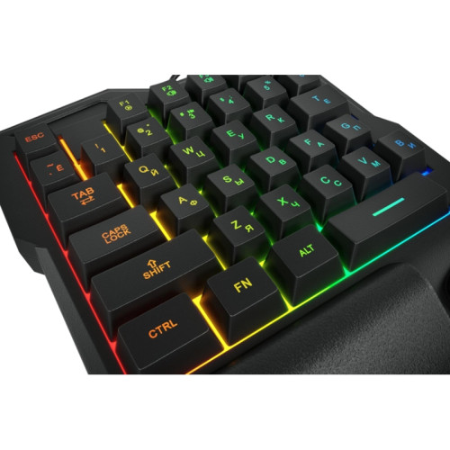 Игровой блок Oklick 701G IRON FIST черный USB for gamer LED (подставка для запястий) (1196590)