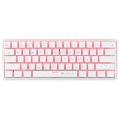 Клавиатура Oklick K763W механическая белый USB беспроводная BT/Radio Multimedia for gamer LED (1920562)