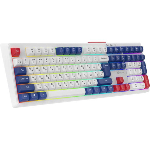 Клавиатура Oklick 725G белый/красный USB Multimedia for gamer LED (2070294)