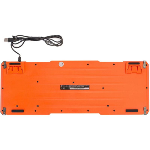 Клавиатура Oklick 717G BLACK DEATH черный/оранжевый USB Multimedia for gamer LED (476395)