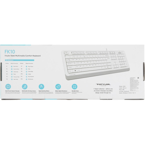 Клавиатура A4Tech Fstyler FK10 белый/серый USB (FK10 WHITE)
