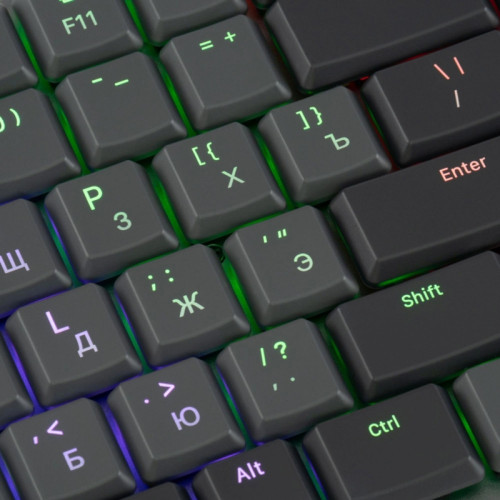Клавиатура Oklick K615X механическая серый/серебристый USB slim Multimedia for gamer LED (1934413)