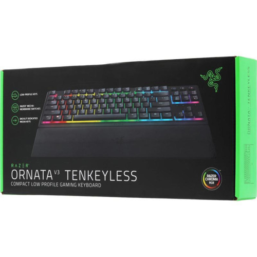 Клавиатура Razer Ornata V3 Tenkeyless механическая черный USB Multimedia for gamer LED (подставка для запястий) (RZ03-04880100-R3M1)