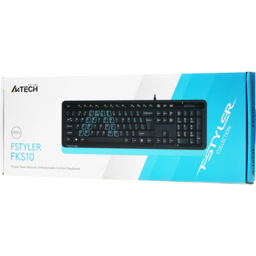 Клавиатура A4Tech Fstyler FKS10 черный/синий USB (FKS10 BLUE) Клавиатура A4Tech Fstyler FKS10 черный/синий USB (FKS10 BLUE)