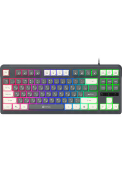 Клавиатура Oklick 711G серый/белый USB Multimedia for gamer LED (1790385)