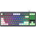 Клавиатура Oklick 711G серый/белый USB Multimedia for gamer LED (1790385)