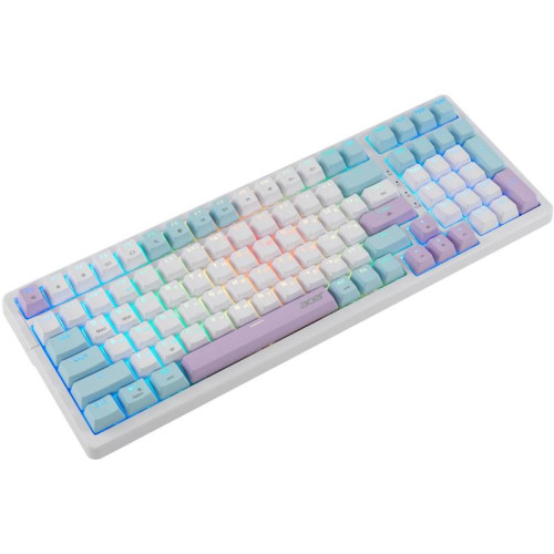 Клавиатура Acer OKW304 механическая белый USB Multimedia for gamer LED (ZL.KBDCC.01V)