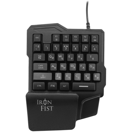 Игровой блок Oklick 701G IRON FIST черный USB for gamer LED (подставка для запястий) (1196590)