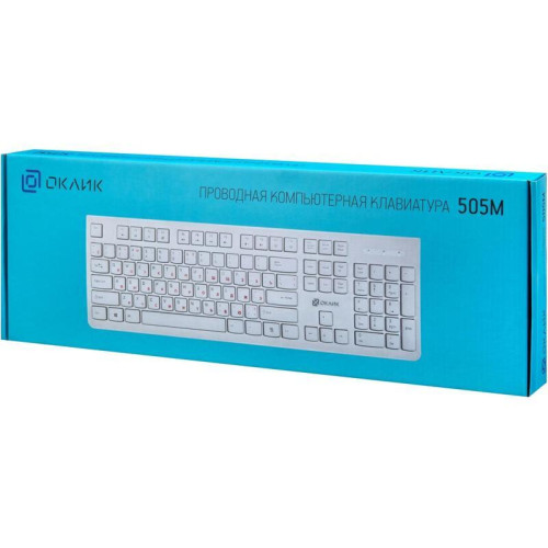 Клавиатура Oklick 505M белый USB slim