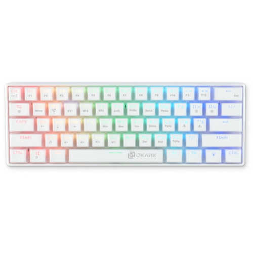 Клавиатура Oklick K763W механическая белый USB беспроводная BT/Radio Multimedia for gamer LED (1920562)