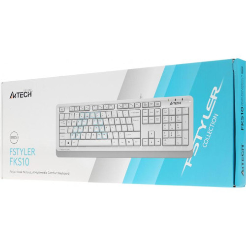 Клавиатура A4Tech Fstyler FKS10 белый/серый USB (FKS10 WHITE)