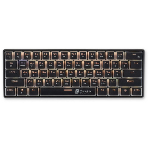 Клавиатура Oklick K763W механическая черный USB беспроводная BT/Radio Multimedia for gamer LED (1920548)