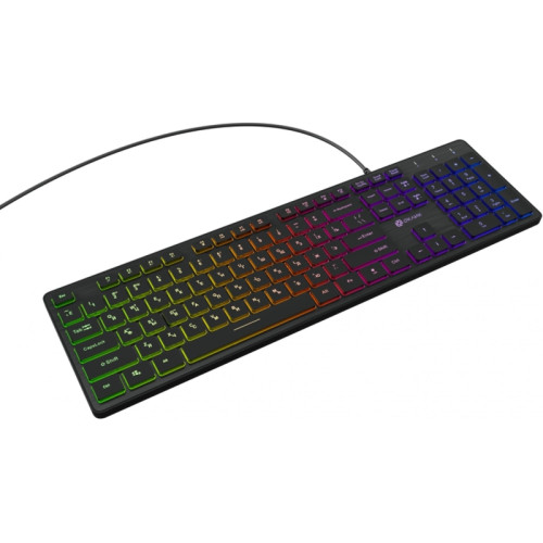 Клавиатура Oklick 550ML черный USB slim Multimedia LED (1061617)