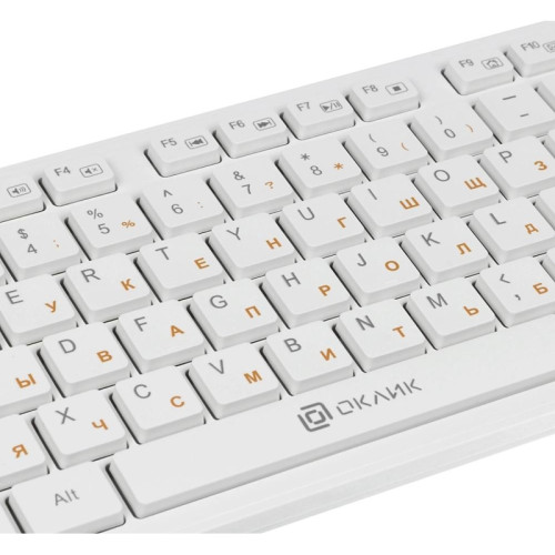 Клавиатура Oklick 500M белый USB slim Multimedia