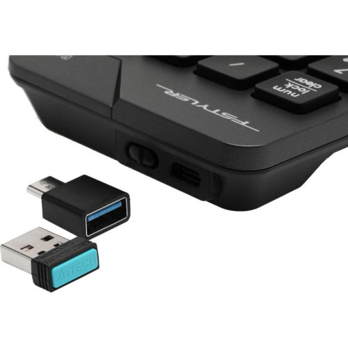 Числовой блок A4Tech FGK21C серый USB беспроводная slim для ноутбука Числовой блок A4Tech FGK21C серый USB беспроводная slim для ноутбука