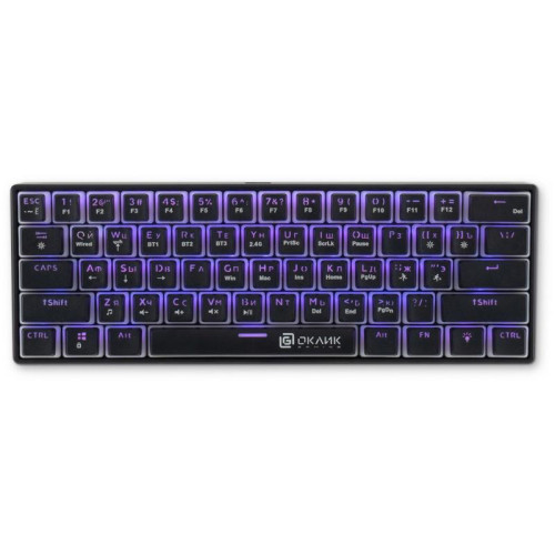 Клавиатура Oklick K763W механическая черный USB беспроводная BT/Radio Multimedia for gamer LED (1920548)
