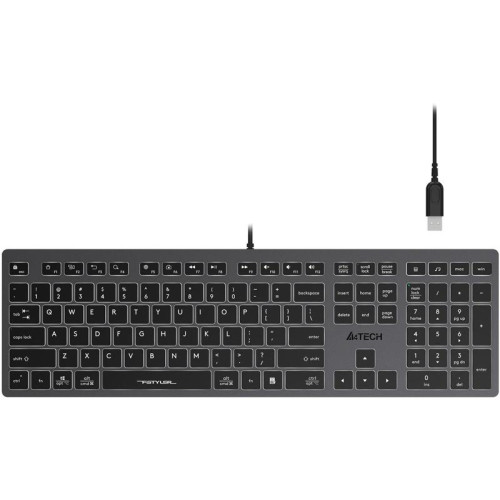 Клавиатура A4Tech Fstyler FX60H серый USB slim LED (FX60H GREY/WHITE)