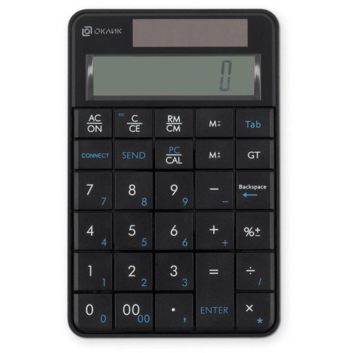 Числовой блок Oklick K604W черный USB беспроводная slim для ноутбука (1979325)