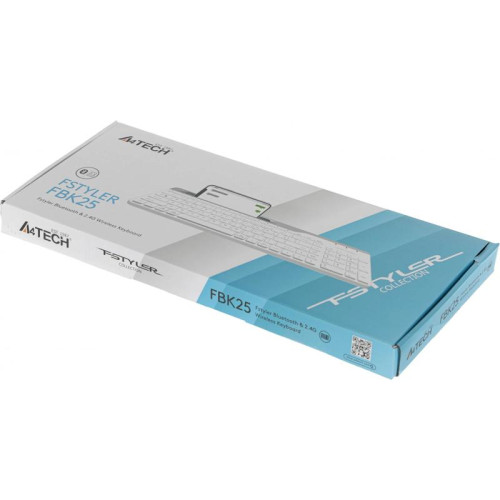 Клавиатура A4Tech Fstyler FBK25 белый/серый USB беспроводная BT/Radio slim Multimedia