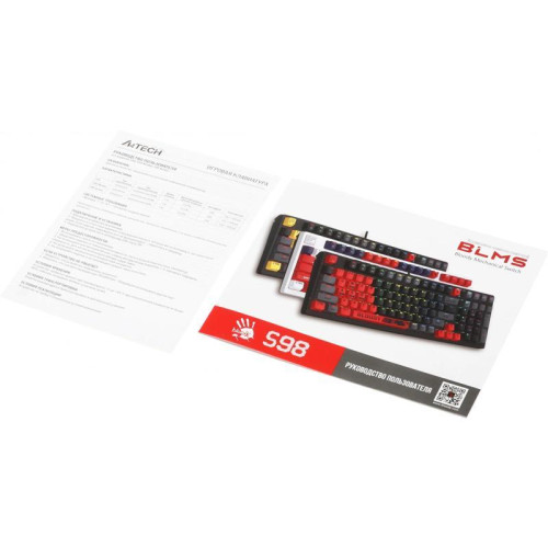Клавиатура A4Tech Bloody S98 механическая синий/белый USB for gamer LED (SPORTS NAVY)