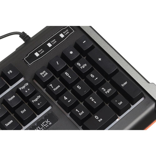 Клавиатура Oklick 710G BLACK DEATH черный/оранжевый USB Multimedia for gamer LED (476393)