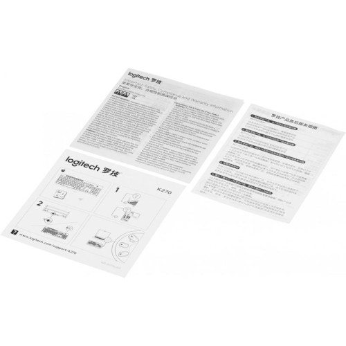 Беспроводная Клавиатура LOGITECH K270 RUS BLACK/ WHITE 920-003058