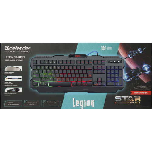 Defender Проводная игровая клавиатура Legion GK-010DL RU,RGB подсветка,19 Anti-Ghost Defender Проводная игровая клавиатура Legion GK-010DL RU,RGB подсветка,19 Anti-Ghost