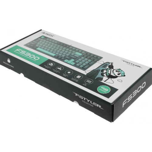 Клавиатура A4Tech Fstyler FS300 механическая черный/серый USB for gamer LED (FS300 PANDA ROCK)