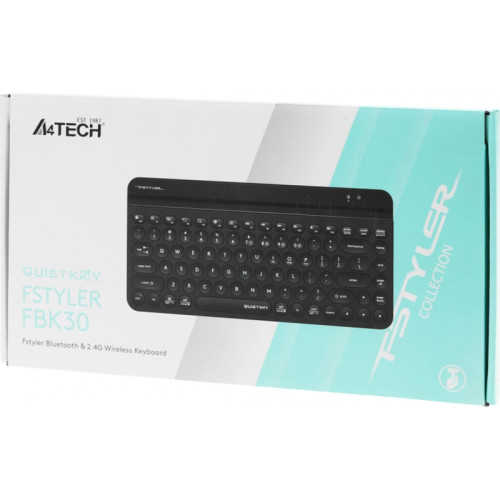 Клавиатура A4Tech Fstyler FBK30 черный USB беспроводная BT/Radio slim Multimedia (FBK30 BLACK)