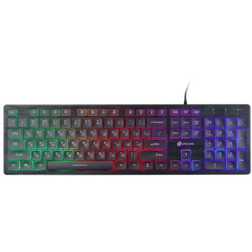 Клавиатура Oklick 550ML черный USB slim Multimedia LED (1061617)