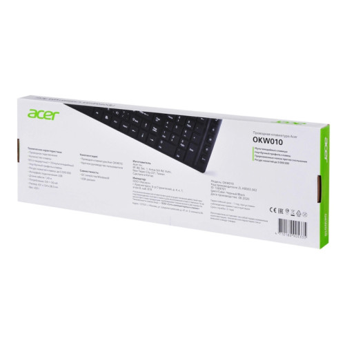 Клавиатура Acer OKW010 черный USB slim Multimedia (ZL.KBDEE.002) Клавиатура Acer OKW010 черный USB slim Multimedia (ZL.KBDEE.002)