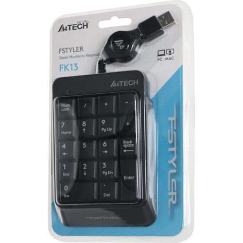 Числовой блок A4Tech Fstyler FK13 серый USB slim для ноутбука (FK13 USB ( GREY)) Числовой блок A4Tech Fstyler FK13 серый USB slim для ноутбука (FK13 USB ( GREY))