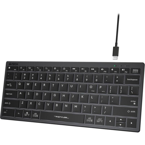 Клавиатура A4Tech Fstyler FX61 серый USB slim LED (FX61 GREY)