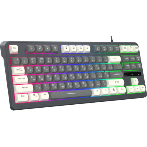 Клавиатура Oklick 711G серый/белый USB Multimedia for gamer LED (1790385)