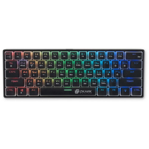 Клавиатура Oklick K763W механическая черный USB беспроводная BT/Radio Multimedia for gamer LED (1920548)