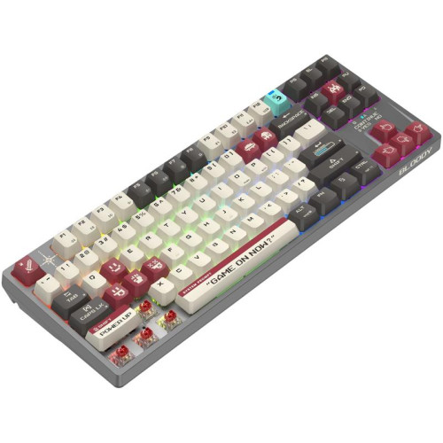 Клавиатура A4Tech Bloody WS87 механическая серый/красный USB беспроводная BT/Radio Multimedia for gamer LED (WS87)