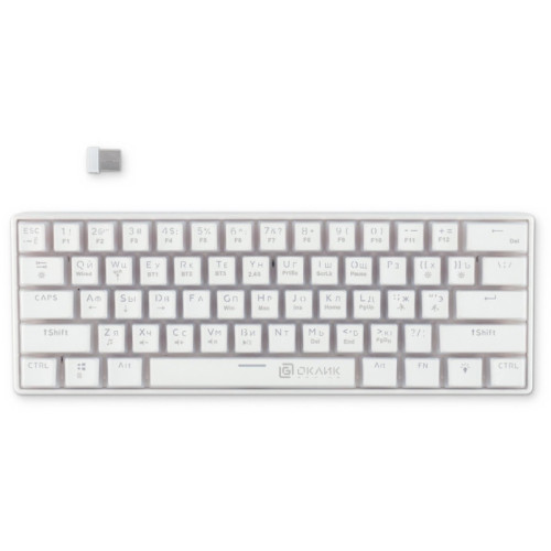 Клавиатура Oklick K763W механическая белый USB беспроводная BT/Radio Multimedia for gamer LED (1920562)