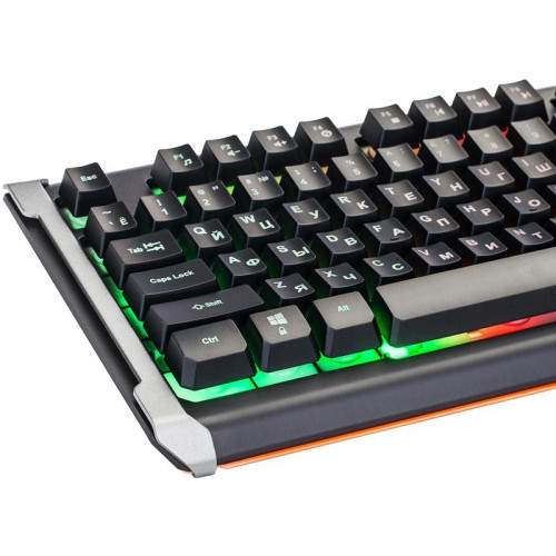 Клавиатура Oklick 717G BLACK DEATH черный/оранжевый USB Multimedia for gamer LED (476395)