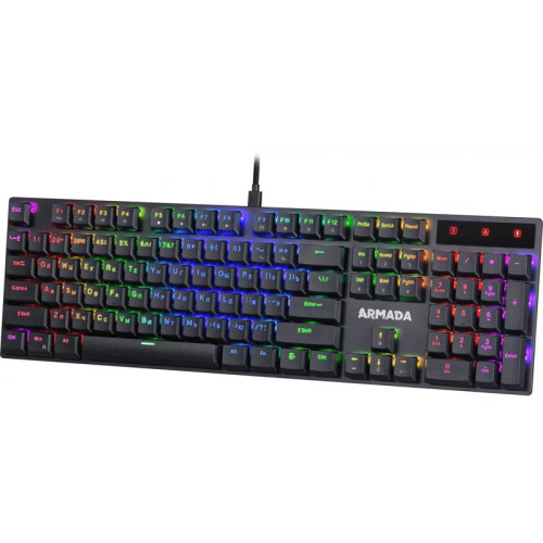 Клавиатура DEFENDER механическая игровая 104кн+Fn RGB черн./крас.свитчи Armada GK-004 45004