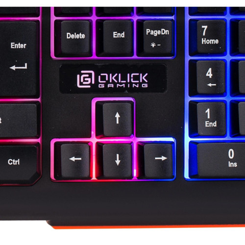 Клавиатура Oklick 710G BLACK DEATH черный/оранжевый USB Multimedia for gamer LED (476393)