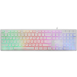 Клавиатура Oklick 550ML белый USB slim Multimedia LED