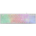 Клавиатура Oklick 550ML белый USB slim Multimedia LED