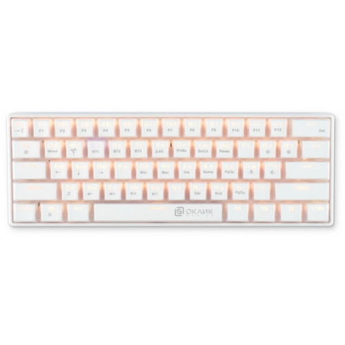 Клавиатура Oklick K763W механическая белый USB беспроводная BT/Radio Multimedia for gamer LED (1920562)