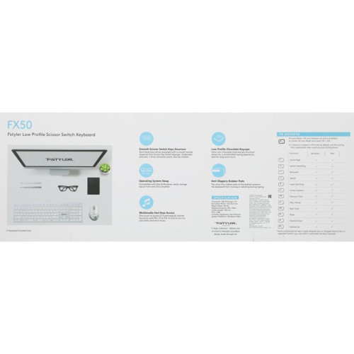 Клавиатура A4Tech Fstyler FX50 белый USB slim Multimedia (FX50 WHITE)