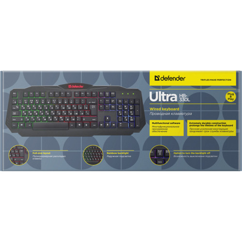 Defender Проводная клавиатура Ultra HB-330L RU,подсветка Defender Проводная клавиатура Ultra HB-330L RU,подсветка