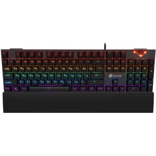 Клавиатура Oklick 935G RAGNAR механическая черный USB Multimedia for gamer LED (подставка для запястий)