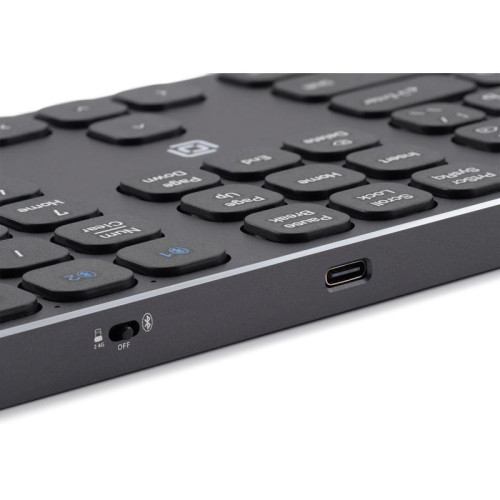 Клавиатура Oklick K867W серый/черный USB беспроводная BT/Radio slim Multimedia (2002130)