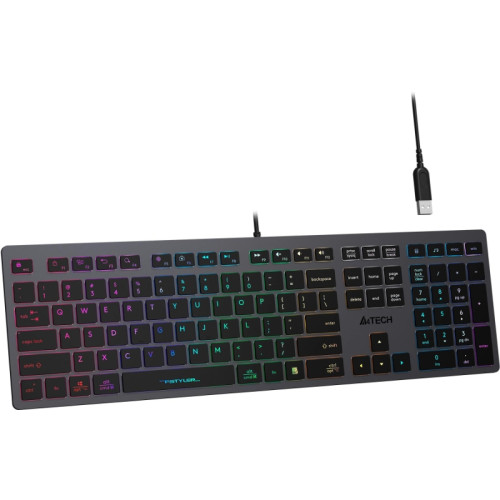 Клавиатура A4Tech Fstyler FX60H серый USB slim LED (FX60H GREY/NEON)
